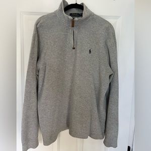 Polo 1/4 zip sweater light grey